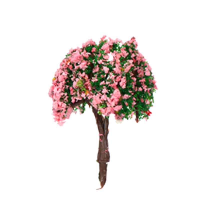 MINIATURE SYNTHETIQUE : arbre rose/vert  hauteur 6cm (37) 