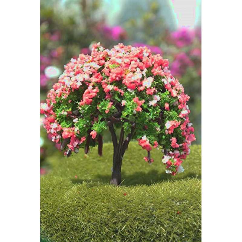 MINIATURE SYNTHETIQUE : arbre rose/vert hauteur 6cm (39) 