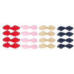 LOT 16 BOUTONS BRANDEBOURG multicolore motif fantaisie polyester 6*2cm (02) 