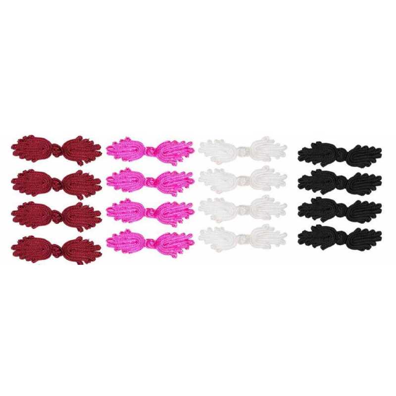 LOT 16 BOUTONS BRANDEBOURG multicolore motif fantaisie polyester 6*2cm (03) 