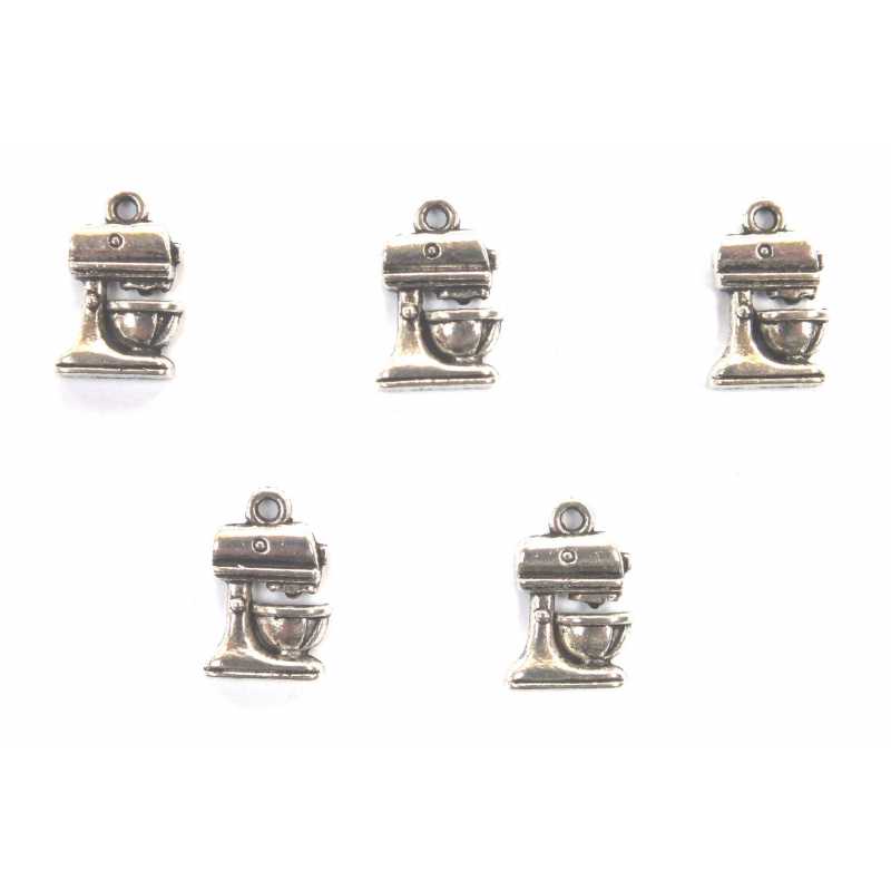 LOT 5 CHARMS/BRELOQUES  plaqué argent : cafetiere 13*11mm (01) 