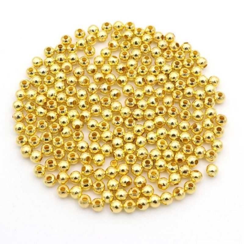 LOT 30 PERLES ACRYLIQUES : rondes lisses dorées 10mm 