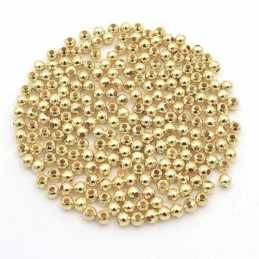 LOT 100 PERLES ACRYLIQUES : rondes lisses dorées 4mm 