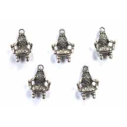 LOT  5 CHARMS METALS : fauteuil 17mm 