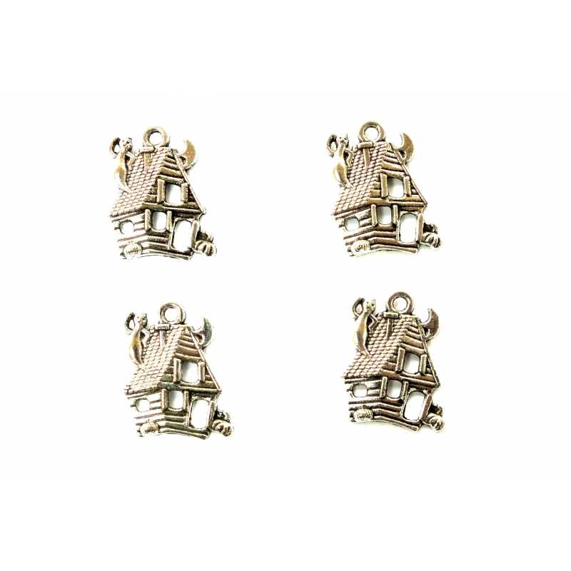 LOT 5 CHARMS/BRELOQUES  plaqué argent  maison 23*17mm (01) 