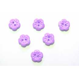 LOT 6 BOUTONS ACRYLIQUES : fleur mauve 15mm (01) 