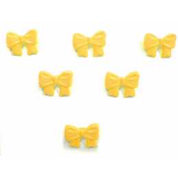 LOT 6 BOUTONS ACRYLIQUES : noeud papillon jaune fonçé 13*10mm (01) 