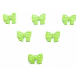 LOT 6 BOUTONS ACRYLIQUES : noeud papillon vert clair 13*10mm (01) 