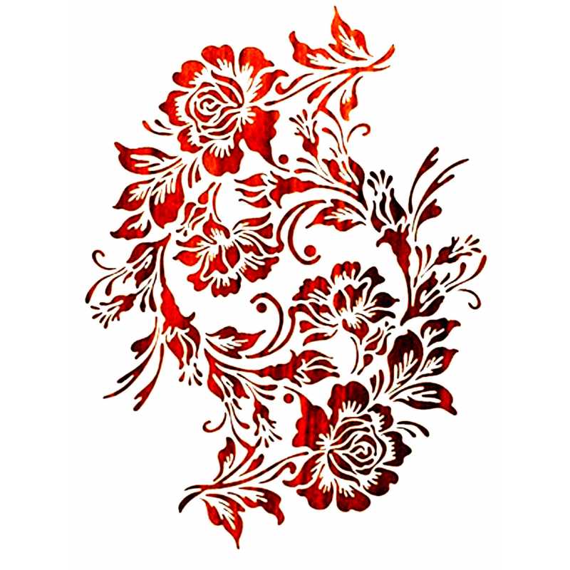 POCHOIR PLASTIQUE 30*21cm : fleur (100) 
