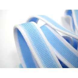 RUBAN COTON : bicolore bleu/blanc largeur 13mm longueur 100cm 
