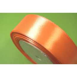 RUBAN SATIN : couleur abricot largeur 25mm longueur 3 mètres 