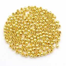 LOT 30 PERLES  : rondes plaquées dorées lisses 10mm 
