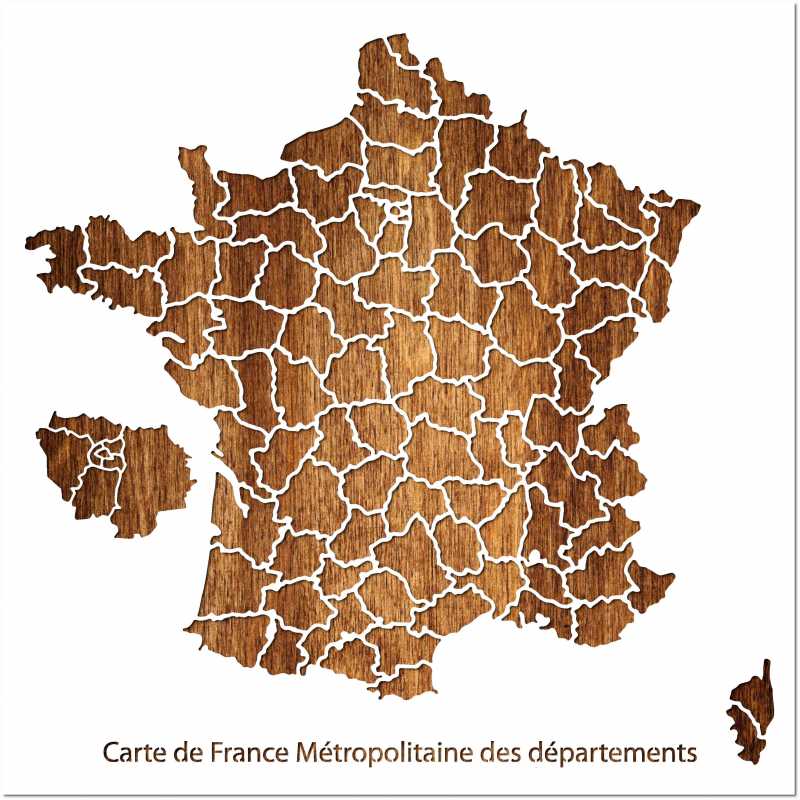 Pochoir 28 x 28 cm en plastique mylar carte de france mtretopolitaine des departements 