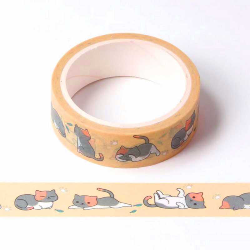 Ruban Washi 15mm x 5 m motif chat (02) 