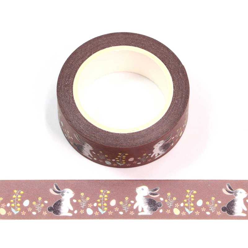 Ruban Washi 15mm x 10 m motif lapin 