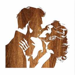 Pochoir 25 x 25 cm en plastique Mylar  motif jeune couple amoureux  