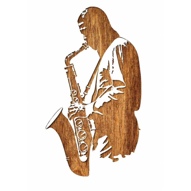 Pochoir 21 x 29,7 cm en plastique mylar paire saxophoniste de jazz 