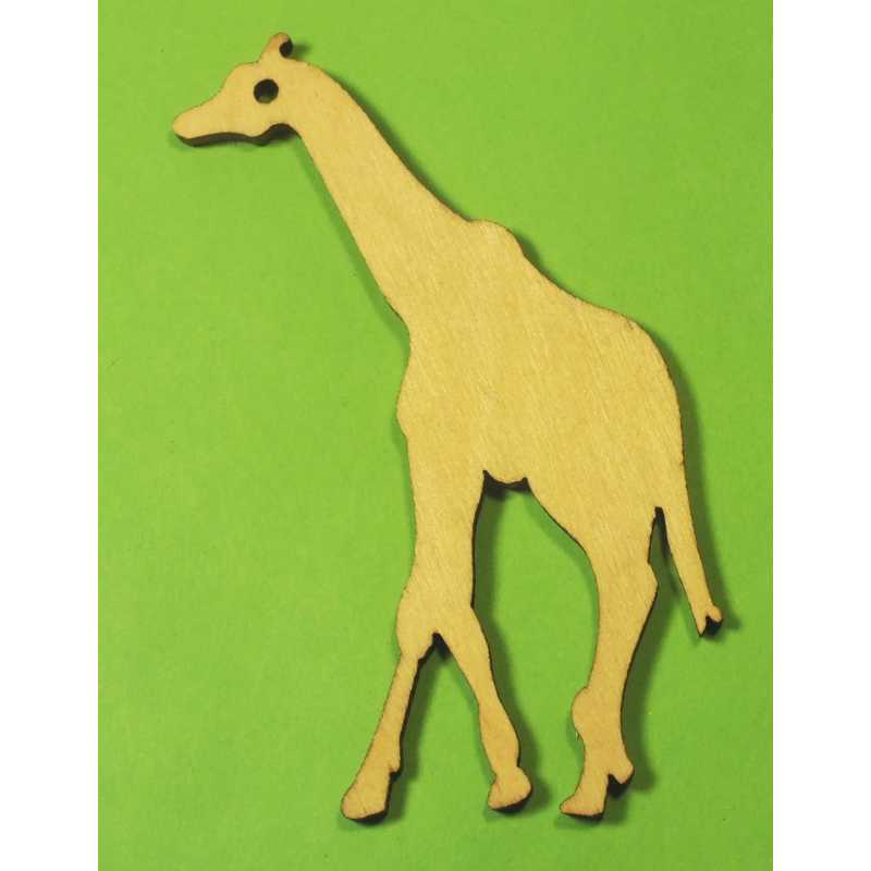 APPLIQUE BOIS : girafe 8*5cm , épaisseur 2,5 mm (02) 