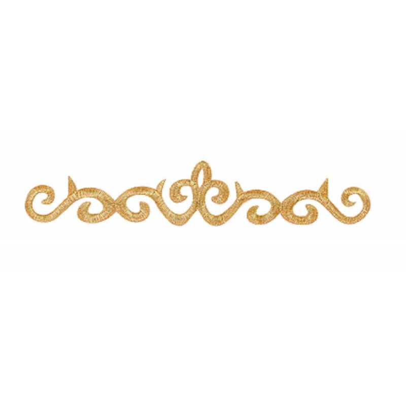 APPLIQUE TISSU THERMOCOLLANT : bordure gold 19*3.5cm (05) 