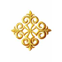 APPLIQUE TISSU THERMOCOLLANT : ornement gold 8*8cm (01) 