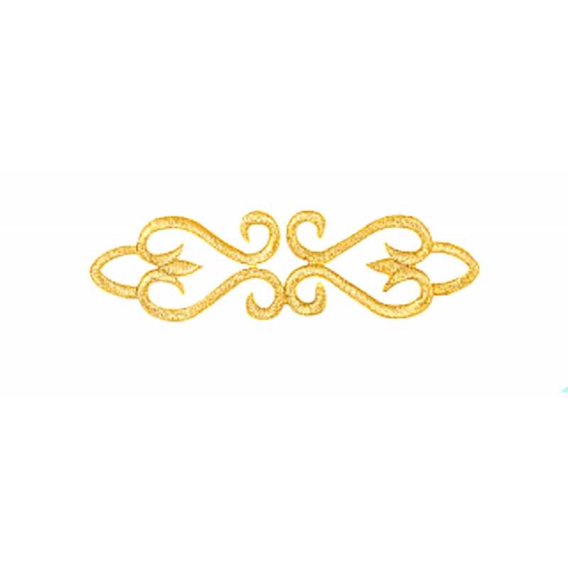 APPLIQUE TISSU THERMOCOLLANT : ornement gold 12*3.5cm (07) 