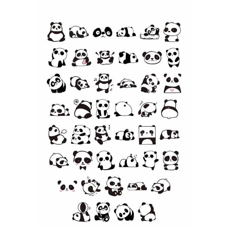 LOT 40 STICKERS  Motifs panda  taille sticker de 3 à 4cm 