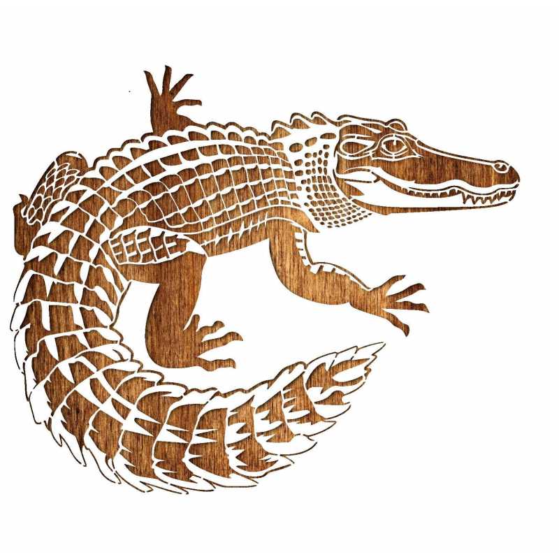 Pochoir 28 x 28 cm en plastique mylar Crocodile 