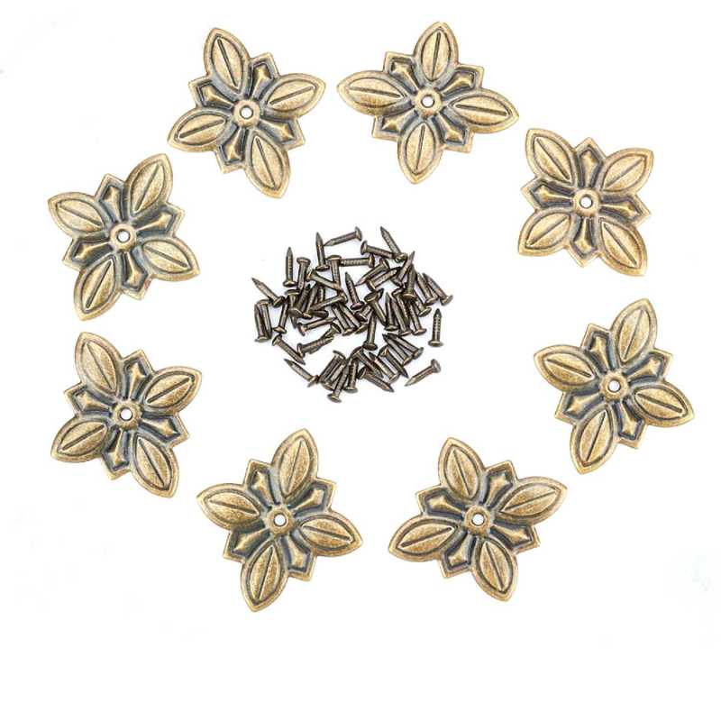 LOT 8 MOTIFS METAL  motif fleur 21*21mm avec pointe 