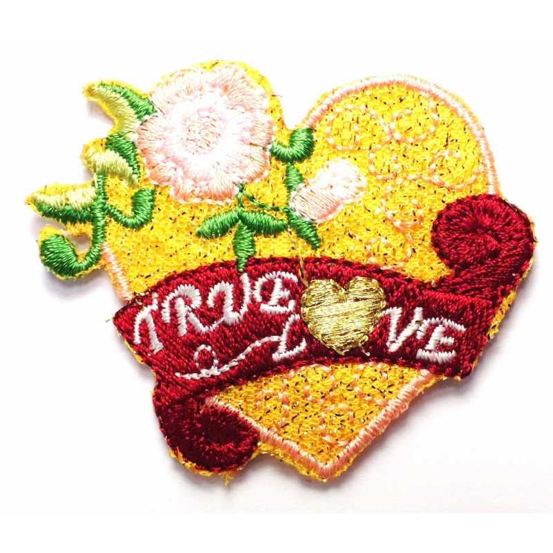 APPLIQUE TISSU THERMOCOLLANT : coeur 6*5cm (04)  