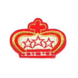 APPLIQUE THERMOCOLLANT : couronne rouge/dorée 7*5cm (02) 