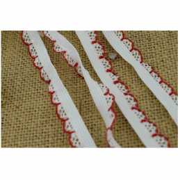 ELASTIQUE 2 METRES : nylon blanc/rouge largeur 11mm (06) 