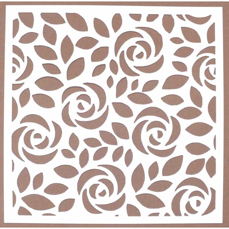 POCHOIR PLASTIQUE 15*15cm : motif fleur (39) 