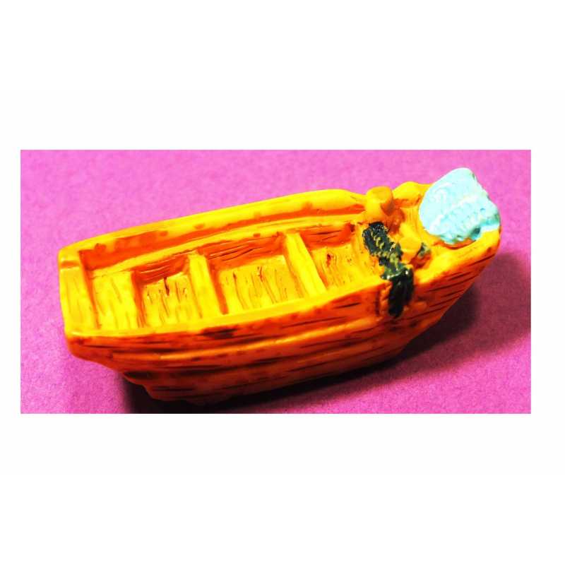 MINIATURE  RESINE : barque marron 43*18mm 