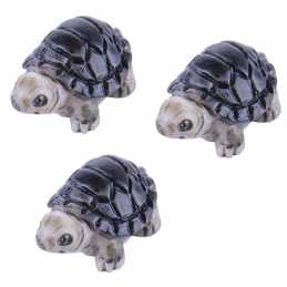 MINIATURE RESINE : lot 3 tortues grise 20*13mm 