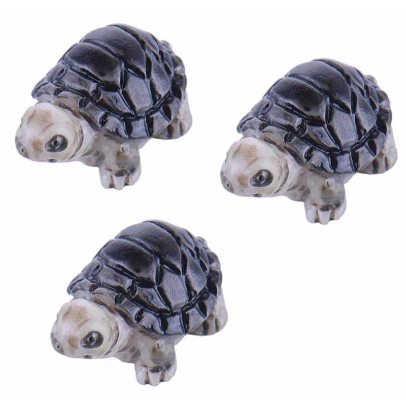 MINIATURE RESINE : lot 3 tortues grise 20*13mm 