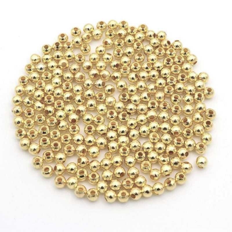 PERLES ACRYLIQUES : 100 rondes lisses dorées 4mm 