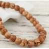 PERLES BOIS : 50 rondes marrons marbrés 6mm (22) 