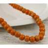 PERLES BOIS : 60 rondes orange/dorée 9mm (19) 