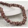 PERLES BOIS : 60 rondes marron/blanc 9mm (10) 