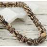 PERLES BOIS : 70 rondes beige/noire 8mm (07) 