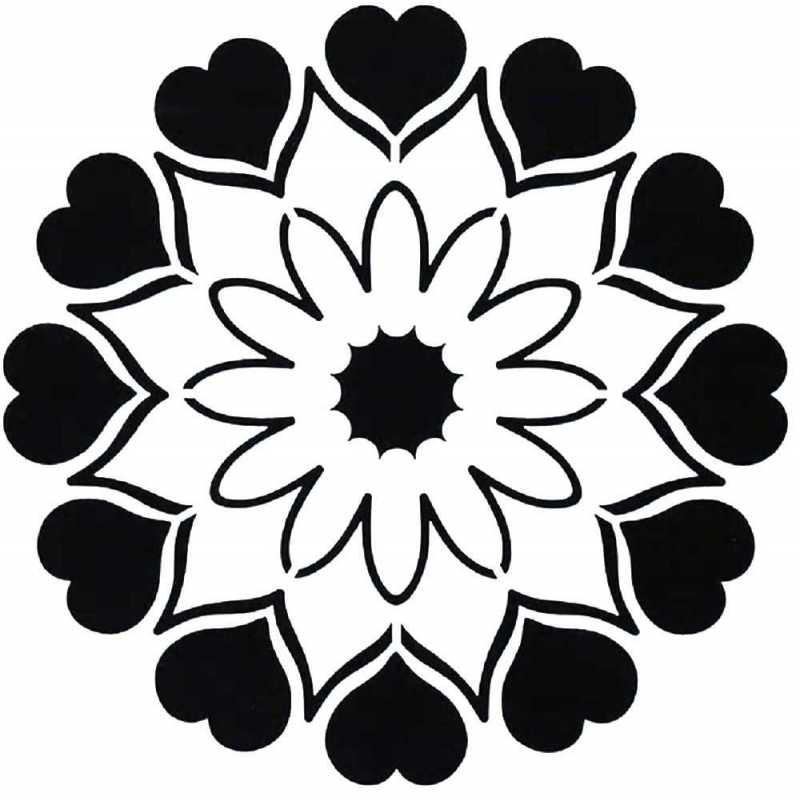 POCHOIR PLASTIQUE 13*13cm : motif fleur (41) 