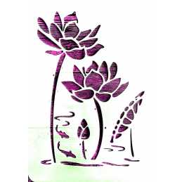 POCHOIR PLASTIQUE 30*21cm : fleur (125) 