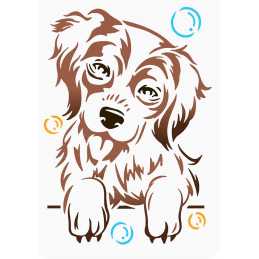 POCHOIR PLASTIQUE 30*21cm : chien (09) 