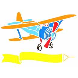 POCHOIR PLASTIQUE 30*21cm : aéroplane (02) 