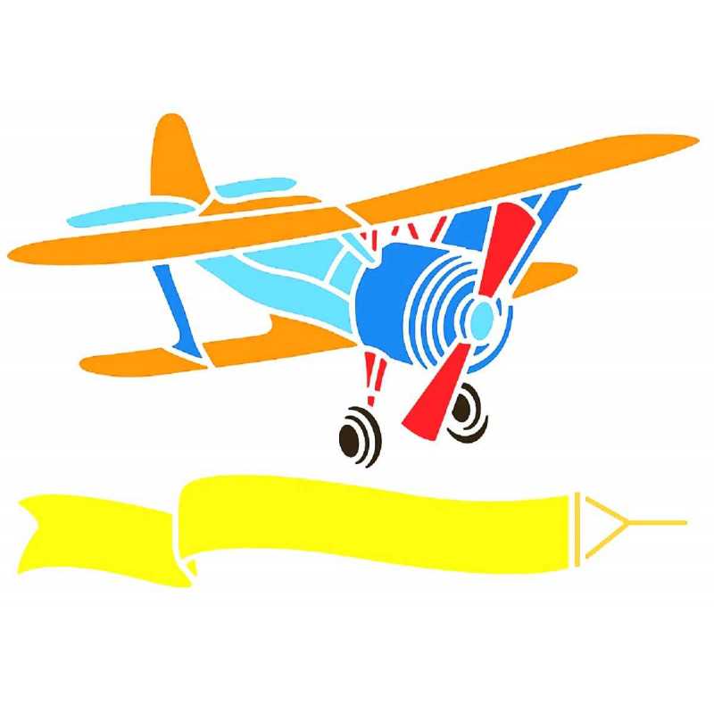 POCHOIR PLASTIQUE 30*21cm : aéroplane (02) 