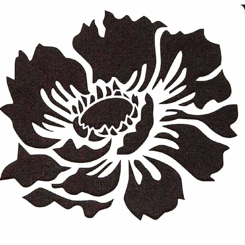 POCHOIR PLASTIQUE 13*13cm : fleur (126) POCHOIR PLASTIQUE 13*13cm : fleur (126)