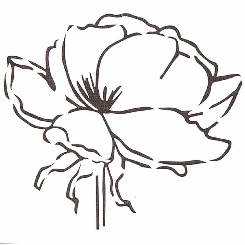 POCHOIR PLASTIQUE 13*13cm : fleur (127) 