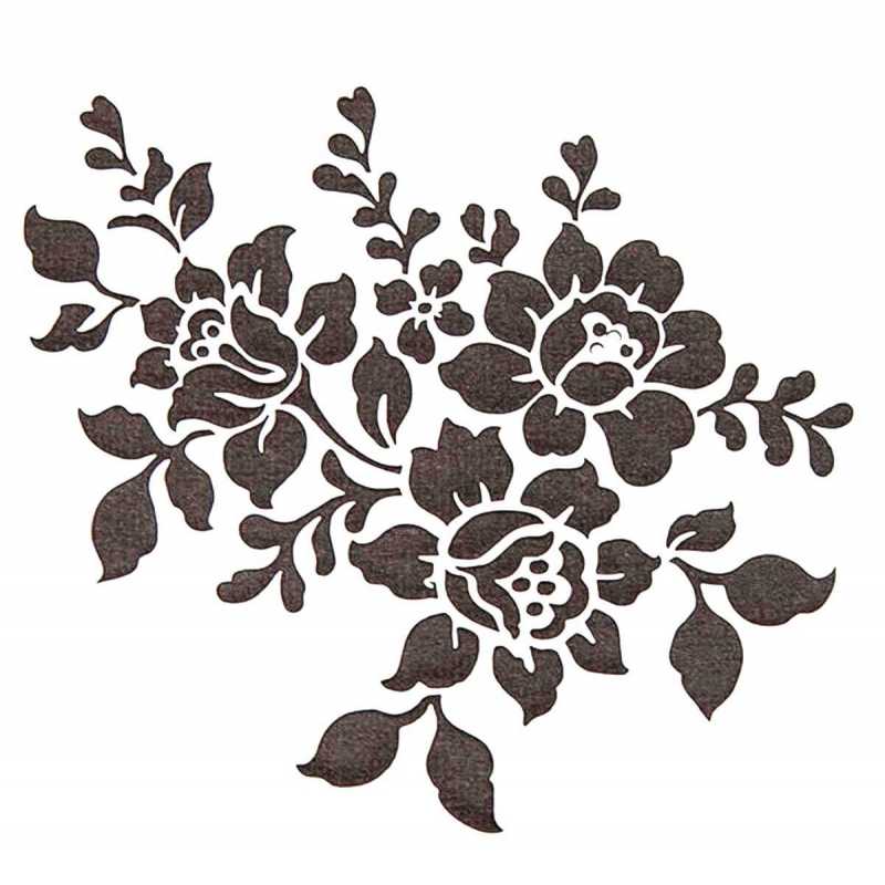 POCHOIR PLASTIQUE 13*13cm : fleur (128) POCHOIR PLASTIQUE 13*13cm : fleur (128)