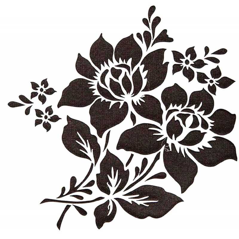 POCHOIR PLASTIQUE 13*13cm : fleur (129) 
