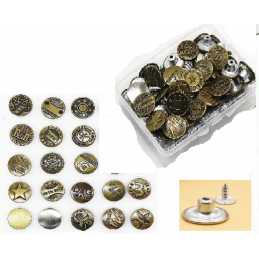 LOT 30 BOUTONS METAL 20mm  : rond à pression pour jean 